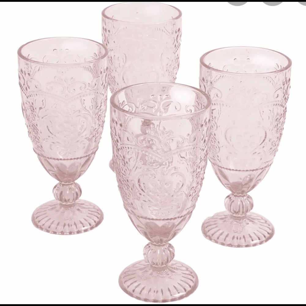 ๐ Pioneer Woman Amelia Rose Tea Goblets - Picture 2 of 5